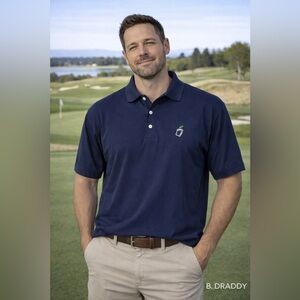 B. Draddy Men's Classic Navy Polo Shirt